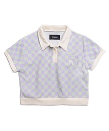 TERRY CROP PK SHIRTS (PURPLE)