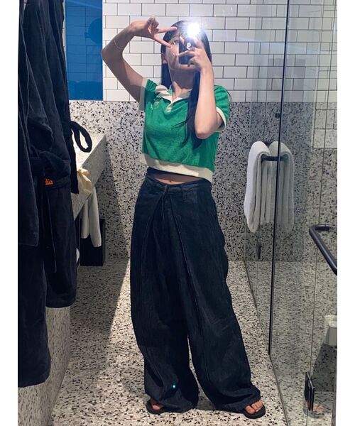 PIECEMAKER(ピースメーカー)の「TERRY CROP PK SHIRTS (PURPLE)(ポロシャツ・レディース・その他・FREE)」の3枚目の写真
