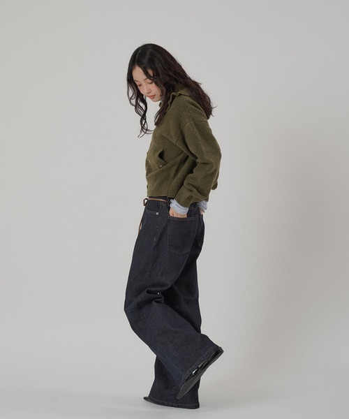 MUHET(ミュエータ)の「belted denim pants / ベルト付きデニムパンツ(デニムパンツ・レディース・インディゴブルー/ライトインディゴブルー・SMALL/MEDIUM/LARGE)」の20枚目の写真