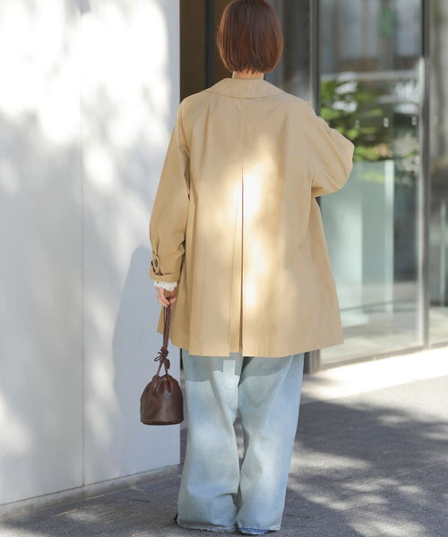 JOURNAL STANDARD relume（ジャーナルスタンダード　レリューム）の「［26SS新作］コットンナイロンAラインステンコート（ステンカラーコート・レディース・ベージュ/カーキ・FREE）」の6枚目の写真