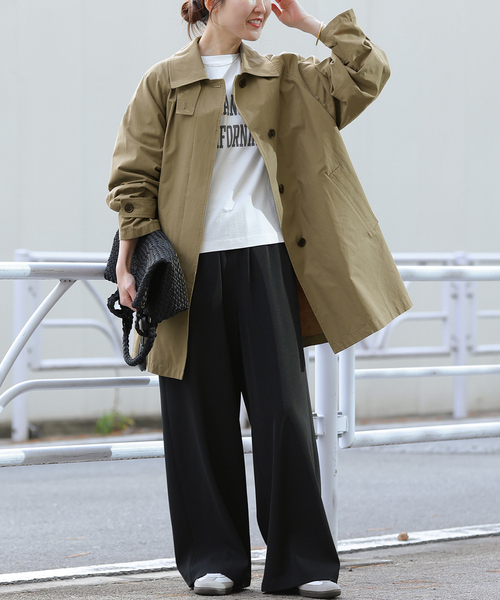 JOURNAL STANDARD relume（ジャーナルスタンダード　レリューム）の「［26SS新作］コットンナイロンAラインステンコート（ステンカラーコート・レディース・ベージュ/カーキ・FREE）」の14枚目の写真