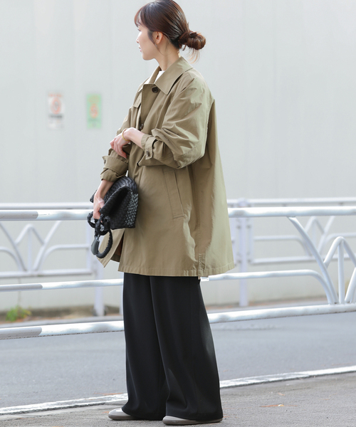 JOURNAL STANDARD relume（ジャーナルスタンダード　レリューム）の「［26SS新作］コットンナイロンAラインステンコート（ステンカラーコート・レディース・ベージュ/カーキ・FREE）」の15枚目の写真