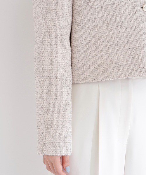 NATURAL BEAUTY BASIC（ナチュラルビューティーベーシック）の「◇ツイードノーカラージャケット（ノーカラージャケット・レディース・ブラック系その他/ホワイト系その他/キャメル・SMALL/MEDIUM）」の20枚目の写真