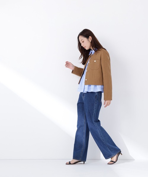 NATURAL BEAUTY BASIC（ナチュラルビューティーベーシック）の「◇ツイードノーカラージャケット（ノーカラージャケット・レディース・ブラック系その他/ホワイト系その他/キャメル・SMALL/MEDIUM）」の7枚目の写真