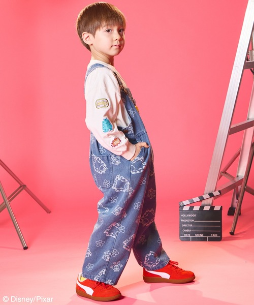 pairmanon（ペアマノン）の「【モンスターズ・インク】ユニセックス ネームタグ デニムサロペット（サロペット/オーバーオール・キッズ・ライトブルー・100/110/120/130/90）」の6枚目の写真