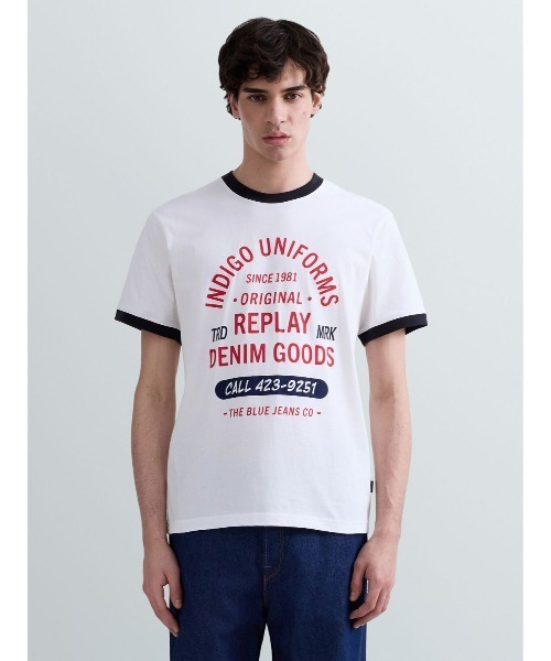 REPLAY(リプレイ)の「ベーシックジャージーマキシプリント Tシャツ(Tシャツ/カットソー・メンズ・ホワイト・X-LARGE/LARGE/MEDIUM/SMALL)」の1枚目の写真