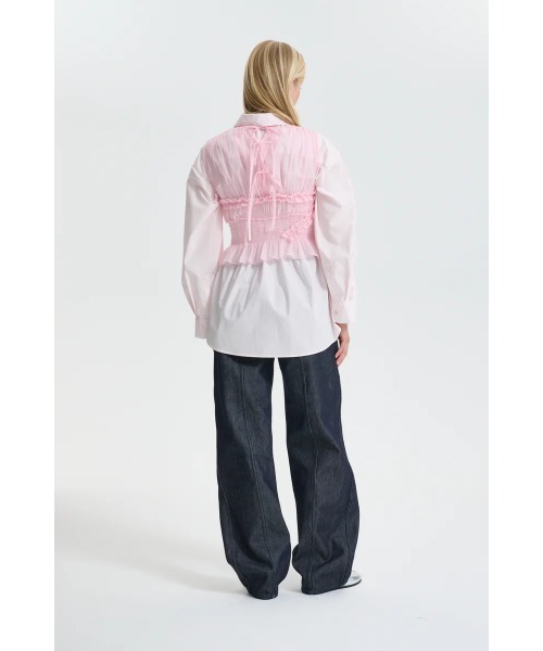 SLEEVELESS SMOCK TOP W/ RUFFLE DETAILS（その他トップス）｜CECILIE 