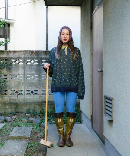 PAMM（パム）の「花や実や葉のシアースキッパーニット（ニット/セーター・レディース・ネイビー系/ブラウン系・フリー）」の8枚目の写真