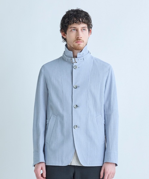 MEN'S BIGI(メンズビギ)の「シアリーブリーゼ ライトブルゾン<ストレッチ><通気性>(ブルゾン・メンズ・ブラック/サックスブルー/ネイビー・02/01/04/03)」の6枚目の写真