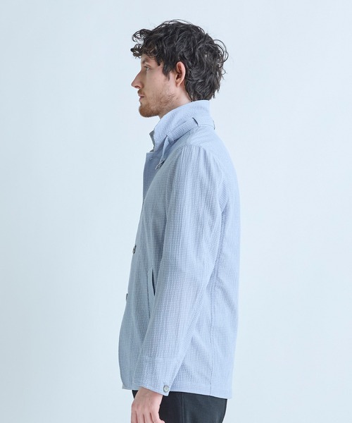 MEN'S BIGI(メンズビギ)の「シアリーブリーゼ ライトブルゾン<ストレッチ><通気性>(ブルゾン・メンズ・ブラック/サックスブルー/ネイビー・02/01/04/03)」の4枚目の写真