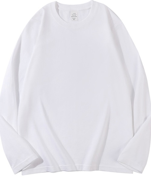 DOUBLE STEAL(ダブルスティール)の「DSルーズフィット無地ロンT(Tシャツ/カットソー・メンズ・グレイッシュベージュ/ブラック/アイボリー/グレー/ピンク/ホワイト/チャコール・LARGE/MEDIUM/SMALL/X-LARGE)」の2枚目の写真