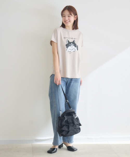 meeny miny（ミーニーマイニー）の「【meeny miny】CAT & BAKES 9456『わんこBANDOとPEPPE』Tシャツ（Tシャツ/カットソー・レディース・ベージュ/ホワイト/チャコールグレー・M-L/S-M）」の17枚目の写真