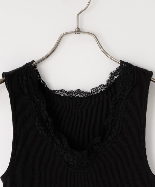 LOWRYS FARM（ローリーズファーム）の「レースマルドウタンク 638378（タンクトップ・レディース・グレー/ブラック/ホワイト・FREE）」の7枚目の写真