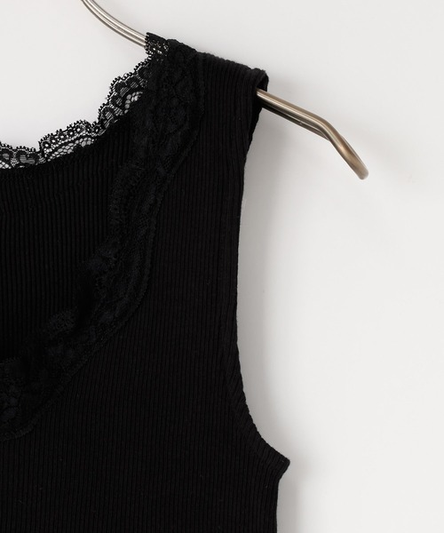 LOWRYS FARM（ローリーズファーム）の「レースマルドウタンク 638378（タンクトップ・レディース・グレー/ブラック/ホワイト・FREE）」の6枚目の写真