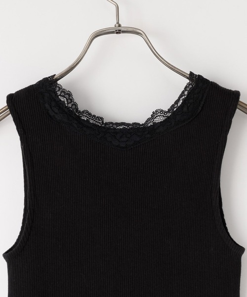 LOWRYS FARM（ローリーズファーム）の「レースマルドウタンク 638378（タンクトップ・レディース・グレー/ブラック/ホワイト・FREE）」の4枚目の写真