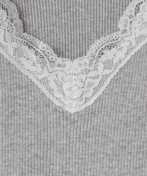 LOWRYS FARM（ローリーズファーム）の「レースマルドウタンク 638378（タンクトップ・レディース・グレー/ブラック/ホワイト・FREE）」の12枚目の写真