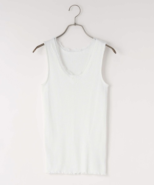 LOWRYS FARM（ローリーズファーム）の「レースマルドウタンク 638378（タンクトップ・レディース・グレー/ブラック/ホワイト・FREE）」の15枚目の写真