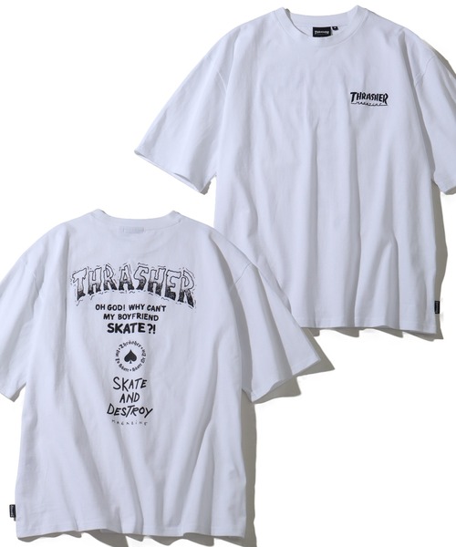 THRASHER(スラッシャー)の「【THRASHER/スラッシャー】バックプリント ハーフスリーブ ビッグシルエットTシャツ(Tシャツ/カットソー・メンズ・ホワイト/ミント/ブラック/サックスブルー/杢グレー・M/L/XL)」の2枚目の写真