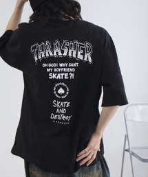 【THRASHER/スラッシャー】バックプリント ハーフスリーブ ビッグシルエットTシャツ