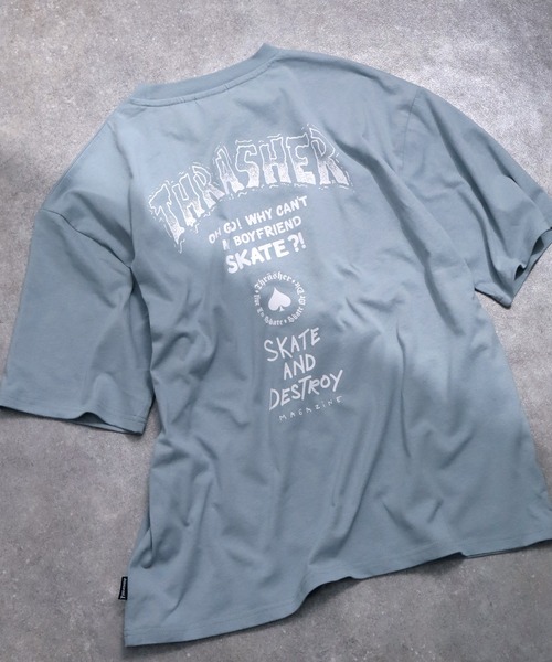 THRASHER(スラッシャー)の「【THRASHER/スラッシャー】バックプリント ハーフスリーブ ビッグシルエットTシャツ(Tシャツ/カットソー・メンズ・ホワイト/ミント/ブラック/サックスブルー/杢グレー・M/L/XL)」の9枚目の写真
