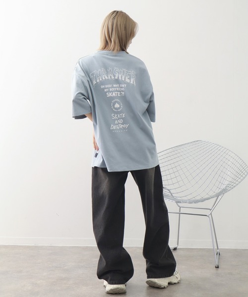 THRASHER(スラッシャー)の「【THRASHER/スラッシャー】バックプリント ハーフスリーブ ビッグシルエットTシャツ(Tシャツ/カットソー・メンズ・ホワイト/ミント/ブラック/サックスブルー/杢グレー・M/L/XL)」の6枚目の写真