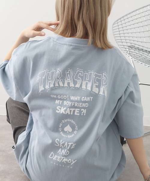 THRASHER(スラッシャー)の「【THRASHER/スラッシャー】バックプリント ハーフスリーブ ビッグシルエットTシャツ(Tシャツ/カットソー・メンズ・ホワイト/ミント/ブラック/サックスブルー/杢グレー・M/L/XL)」の7枚目の写真