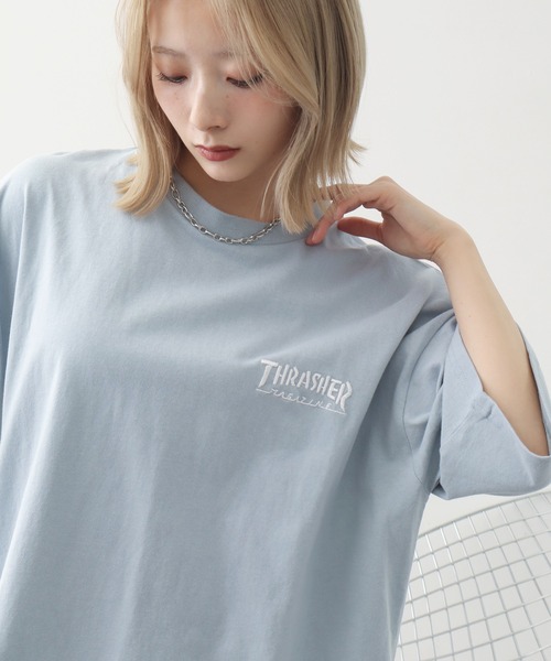 THRASHER(スラッシャー)の「【THRASHER/スラッシャー】バックプリント ハーフスリーブ ビッグシルエットTシャツ(Tシャツ/カットソー・メンズ・ホワイト/ミント/ブラック/サックスブルー/杢グレー・M/L/XL)」の8枚目の写真