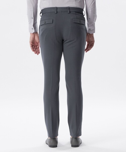 EPOCA UOMO（エポカウォモ）の「【セットアップ対応】変形ヘリンボーンジャージーパンツ（その他パンツ・メンズ・グレー系その他2/ダークネイビー・48/46）」の7枚目の写真