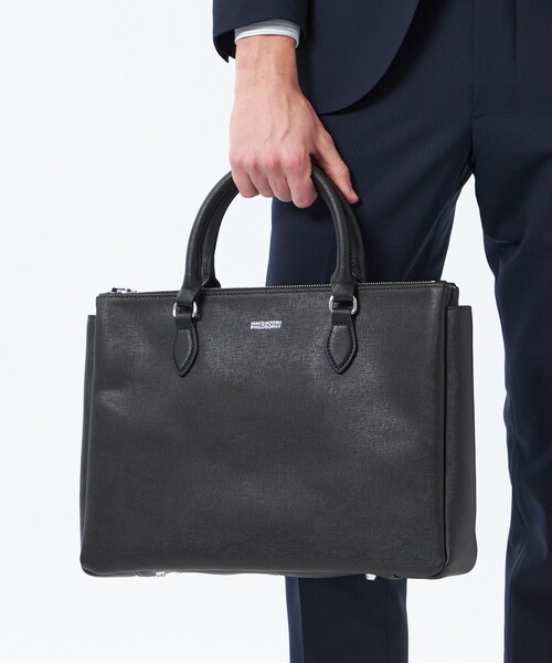 MACKINTOSH PHILOSOPHY(マッキントッシュ フィロソフィー)の「サフィアーノレザー ブリーフトート(トートバッグ・メンズ・ブラック/ダークネイビー・FREE)」の3枚目の写真