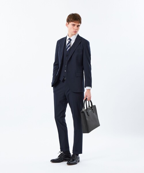MACKINTOSH PHILOSOPHY(マッキントッシュ フィロソフィー)の「サフィアーノレザー ブリーフトート(トートバッグ・メンズ・ブラック/ダークネイビー・FREE)」の5枚目の写真