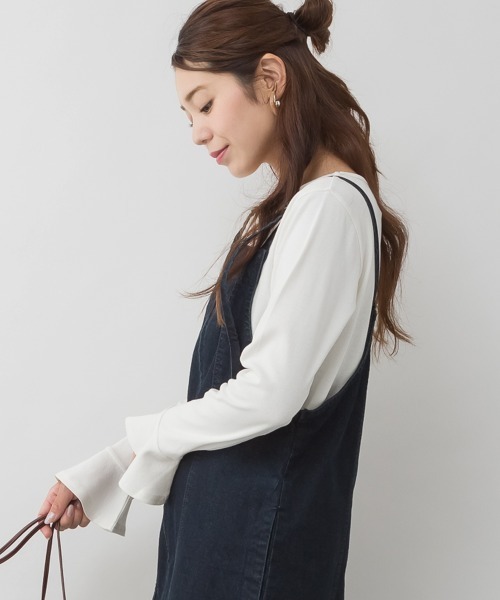 aity(アイティ)の「M-4L フレアスリーブコットンカットソー(Tシャツ/カットソー・レディース・オフホワイト/ブラック/カーキ/チャコールグレー/杢グレー・M/4L/3L/LL/L)」の21枚目の写真