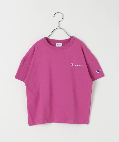 Champion（チャンピオン）の「[新色登場!!160cmまで♪]【Champion(チャンピオン）】ルーズフィットT(KIDS)（Tシャツ/カットソー・キッズ・ブラック/ライトブルー/グレー/オフホワイト/ライトパープル/ネイビー・150cm/140cm/130cm/120cm/160cm）」の6枚目の写真