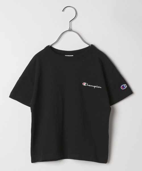Champion（チャンピオン）の「[新色登場!!160cmまで♪]【Champion(チャンピオン）】ルーズフィットT(KIDS)（Tシャツ/カットソー・キッズ・ブラック/ライトブルー/グレー/オフホワイト/ライトパープル/ネイビー・150cm/140cm/130cm/120cm/160cm）」の3枚目の写真