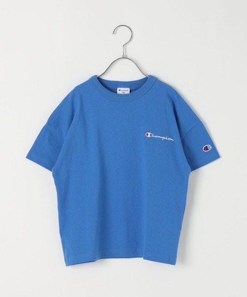Champion（チャンピオン）の「[新色登場!!160cmまで♪]【Champion(チャンピオン）】ルーズフィットT(KIDS)（Tシャツ/カットソー・キッズ・ブラック/ライトブルー/グレー/オフホワイト/ライトパープル/ネイビー・150cm/140cm/130cm/120cm/160cm）」の7枚目の写真