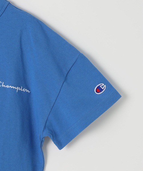 Champion（チャンピオン）の「[新色登場!!160cmまで♪]【Champion(チャンピオン）】ルーズフィットT(KIDS)（Tシャツ/カットソー・キッズ・ブラック/ライトブルー/グレー/オフホワイト/ライトパープル/ネイビー・150cm/140cm/130cm/120cm/160cm）」の10枚目の写真