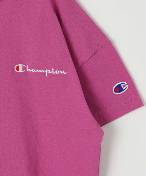 Champion（チャンピオン）の「[新色登場!!160cmまで♪]【Champion(チャンピオン）】ルーズフィットT(KIDS)（Tシャツ/カットソー・キッズ・ブラック/ライトブルー/グレー/オフホワイト/ライトパープル/ネイビー・150cm/140cm/130cm/120cm/160cm）」の15枚目の写真