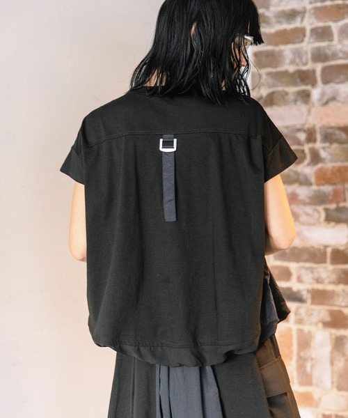 AULA AILA（アウラアイラ）の「コクーンレイヤードワンピース（ワンピース・レディース・グリーン/オフホワイト/ブラック・0）」の13枚目の写真