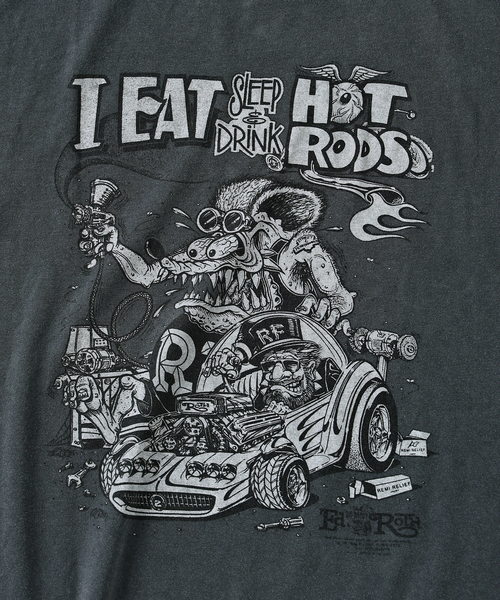 REMI RELIEF（レミレリーフ）の「REMI RELIEF 別注 ”RAT FINK” ヴィンテージ加工 ワイドTシャツ（Tシャツ/カットソー・メンズ・ブラック/ホワイト・LARGE/MEDIUM）」の15枚目の写真