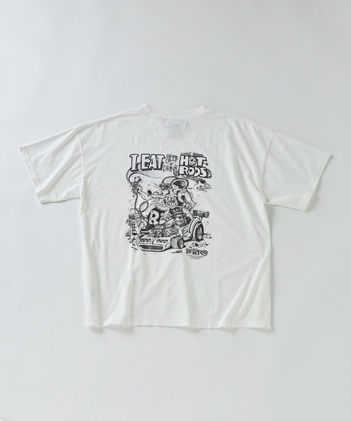 REMI RELIEF（レミレリーフ）の「REMI RELIEF 別注 ”RAT FINK” ヴィンテージ加工 ワイドTシャツ（Tシャツ/カットソー・メンズ・ブラック/ホワイト・LARGE/MEDIUM）」の18枚目の写真