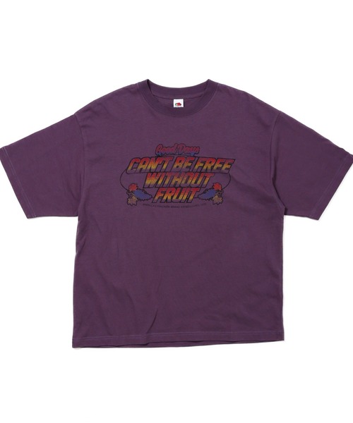 FRUIT OF THE LOOM(フルーツオブザルーム)の「【FRUIT OF THE LOOM】19/-スラブ天竺Tシャツ5 / フルーツオブザルーム 半袖 ロゴ&メッセージ Tシャツ(Tシャツ/カットソー・メンズ・パープル/チャコールグレー/アイボリー・M/L/S)」の2枚目の写真