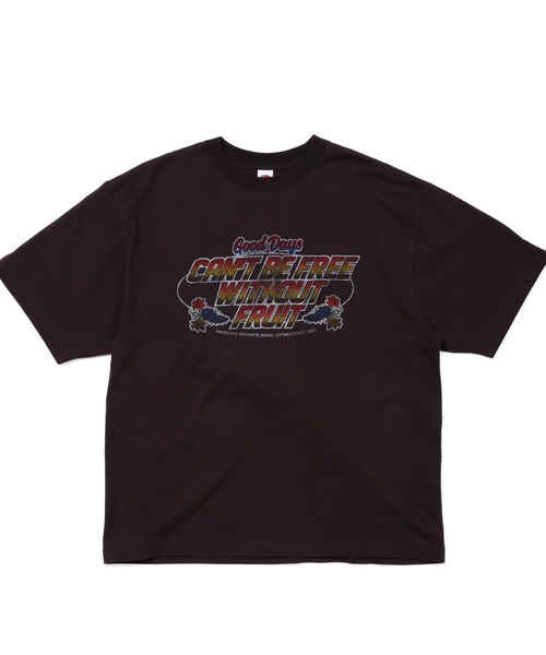 FRUIT OF THE LOOM(フルーツオブザルーム)の「【FRUIT OF THE LOOM】19/-スラブ天竺Tシャツ5 / フルーツオブザルーム 半袖 ロゴ&メッセージ Tシャツ(Tシャツ/カットソー・メンズ・パープル/チャコールグレー/アイボリー・M/L/S)」の1枚目の写真