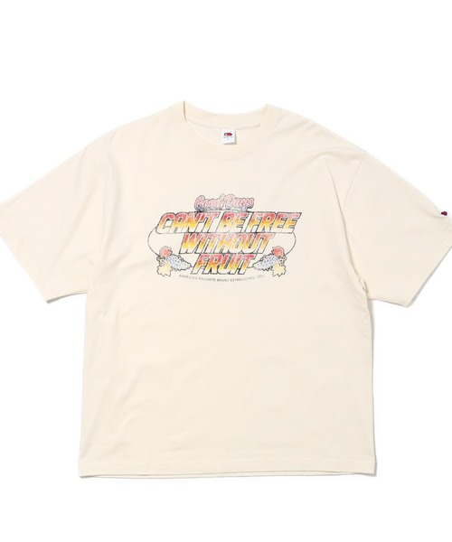 FRUIT OF THE LOOM(フルーツオブザルーム)の「【FRUIT OF THE LOOM】19/-スラブ天竺Tシャツ5 / フルーツオブザルーム 半袖 ロゴ&メッセージ Tシャツ(Tシャツ/カットソー・メンズ・パープル/チャコールグレー/アイボリー・M/L/S)」の3枚目の写真