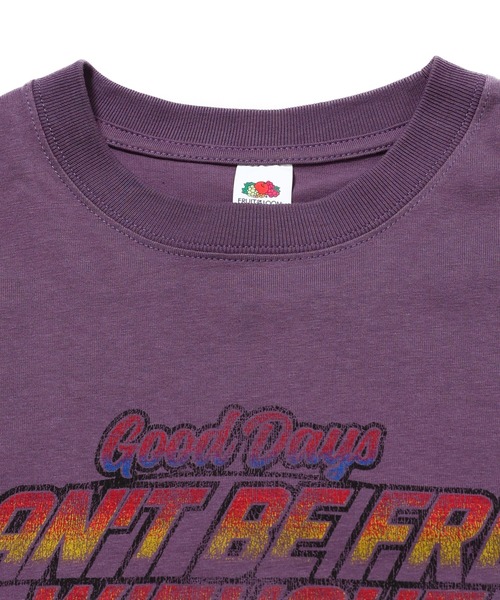 FRUIT OF THE LOOM(フルーツオブザルーム)の「【FRUIT OF THE LOOM】19/-スラブ天竺Tシャツ5 / フルーツオブザルーム 半袖 ロゴ&メッセージ Tシャツ(Tシャツ/カットソー・メンズ・パープル/チャコールグレー/アイボリー・M/L/S)」の5枚目の写真