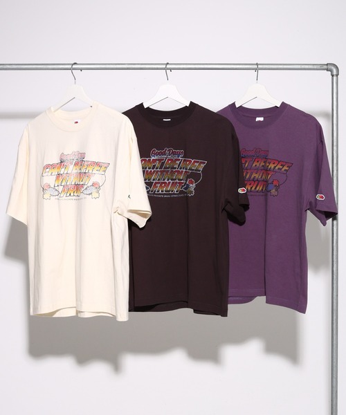 FRUIT OF THE LOOM(フルーツオブザルーム)の「【FRUIT OF THE LOOM】19/-スラブ天竺Tシャツ5 / フルーツオブザルーム 半袖 ロゴ&メッセージ Tシャツ(Tシャツ/カットソー・メンズ・パープル/チャコールグレー/アイボリー・M/L/S)」の11枚目の写真