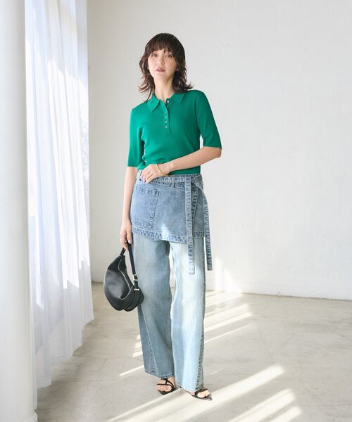 RIVE DROITE（リヴドロワ）の「予約【A・MONN(アモン)】DENIM apron（デニムスカート・レディース・ブルー・FREE）」の2枚目の写真