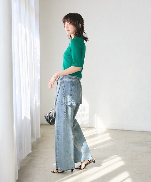 RIVE DROITE（リヴドロワ）の「予約【A・MONN(アモン)】DENIM apron（デニムスカート・レディース・ブルー・FREE）」の3枚目の写真