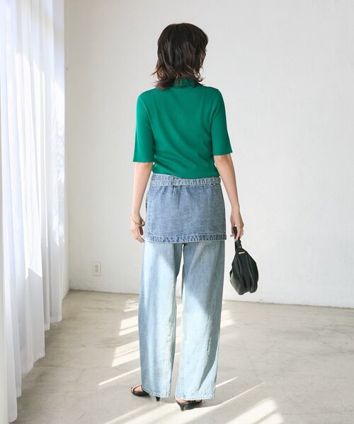 RIVE DROITE（リヴドロワ）の「予約【A・MONN(アモン)】DENIM apron（デニムスカート・レディース・ブルー・FREE）」の4枚目の写真