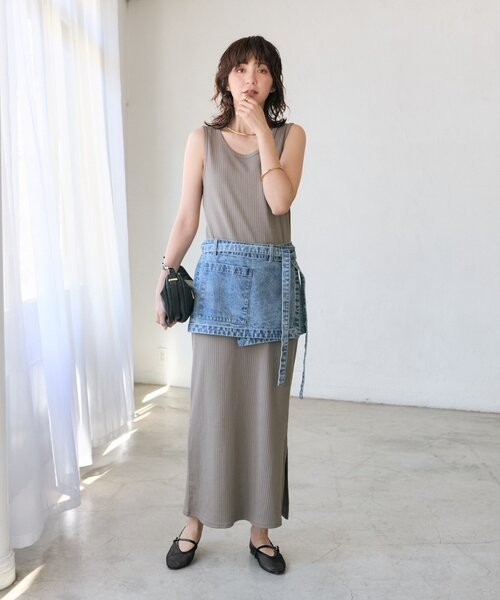 RIVE DROITE（リヴドロワ）の「予約【A・MONN(アモン)】DENIM apron（デニムスカート・レディース・ブルー・FREE）」の5枚目の写真