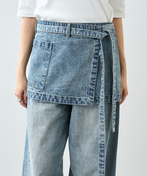 RIVE DROITE（リヴドロワ）の「【A・MONN】【サイズ調整可能/レイヤードアイテム】DENIM apron（デニムスカート・レディース・ブルー・FREE）」の20枚目の写真