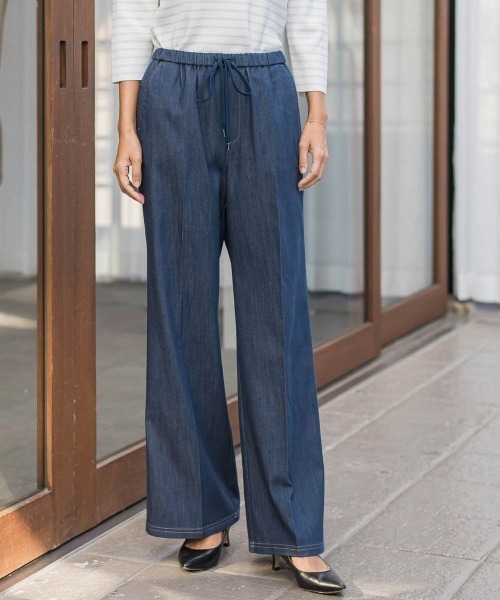la.f…(ラエフ)の「セルロースデニムワイドパンツ(デニムパンツ・レディース・ネイビー/ブラック・9号/11号/7号)」の2枚目の写真